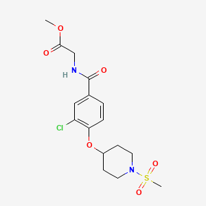 molecular formula C16H21ClN2O6S B3773280 methyl N-(3-chloro-4-{[1-(methylsulfonyl)-4-piperidinyl]oxy}benzoyl)glycinate 