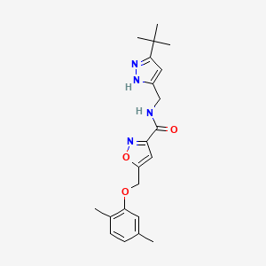 N-[(3-tert-butyl-1H-pyrazol-5-yl)methyl]-5-[(2,5-dimethylphenoxy)methyl]-1,2-oxazole-3-carboxamide