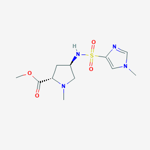 methyl (2S,4R)-1-methyl-4-{[(1-methyl-1H-imidazol-4-yl)sulfonyl]amino}pyrrolidine-2-carboxylate