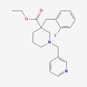 molecular formula C21H25FN2O2 B3773372 ethyl 3-(2-fluorobenzyl)-1-(3-pyridinylmethyl)-3-piperidinecarboxylate 