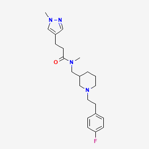 N-({1-[2-(4-fluorophenyl)ethyl]-3-piperidinyl}methyl)-N-methyl-3-(1-methyl-1H-pyrazol-4-yl)propanamide