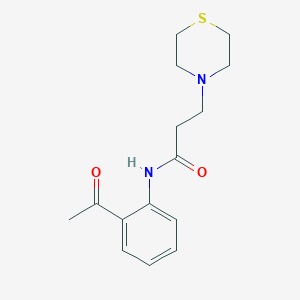 N-(2-acetylphenyl)-3-thiomorpholin-4-ylpropanamide