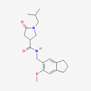 1-isobutyl-N-[(6-methoxy-2,3-dihydro-1H-inden-5-yl)methyl]-5-oxopyrrolidine-3-carboxamide