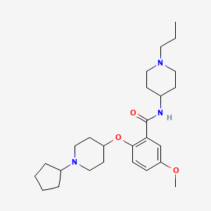 2-[(1-cyclopentyl-4-piperidinyl)oxy]-5-methoxy-N-(1-propyl-4-piperidinyl)benzamide