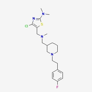 4-chloro-5-{[({1-[2-(4-fluorophenyl)ethyl]-3-piperidinyl}methyl)(methyl)amino]methyl}-N,N-dimethyl-1,3-thiazol-2-amine