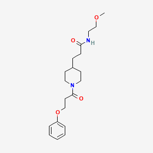 N-(2-methoxyethyl)-3-[1-(3-phenoxypropanoyl)piperidin-4-yl]propanamide