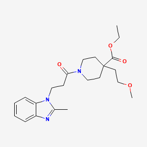 ethyl 4-(2-methoxyethyl)-1-[3-(2-methyl-1H-benzimidazol-1-yl)propanoyl]-4-piperidinecarboxylate