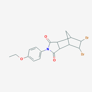 molecular formula C17H17Br2NO3 B377345 8,9-Dibromo-4-(4-ethoxyphenyl)-4-azatricyclo[5.2.1.0~2,6~]decane-3,5-dione 