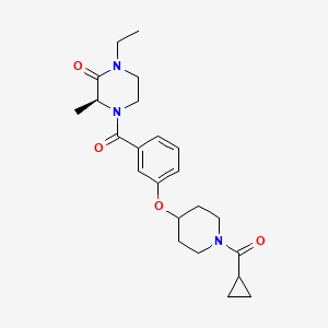 (3S)-4-[3-[1-(cyclopropanecarbonyl)piperidin-4-yl]oxybenzoyl]-1-ethyl-3-methylpiperazin-2-one