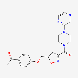 1-[4-[[3-(4-Pyrazin-2-ylpiperazine-1-carbonyl)-1,2-oxazol-5-yl]methoxy]phenyl]ethanone