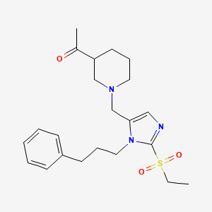 1-[1-[[2-Ethylsulfonyl-3-(3-phenylpropyl)imidazol-4-yl]methyl]piperidin-3-yl]ethanone