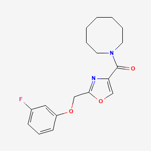 molecular formula C18H21FN2O3 B3773500 Azocan-1-yl-[2-[(3-fluorophenoxy)methyl]-1,3-oxazol-4-yl]methanone 