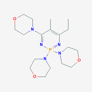molecular formula C18H32N5O3P B377351 4-Ethyl-5-methyl-2,2,6-tri(4-morpholinyl)-1,3,2lambda~5~-diazaphosphinine 