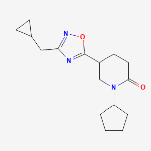 1-Cyclopentyl-5-[3-(cyclopropylmethyl)-1,2,4-oxadiazol-5-yl]piperidin-2-one