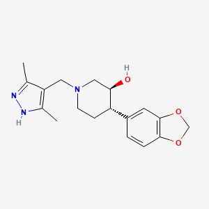 (3S,4S)-4-(1,3-benzodioxol-5-yl)-1-[(3,5-dimethyl-1H-pyrazol-4-yl)methyl]piperidin-3-ol