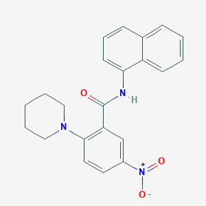 molecular formula C22H21N3O3 B377353 5-nitro-N-(1-naphthyl)-2-(1-piperidinyl)benzamide 