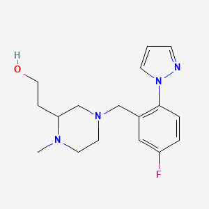 2-{4-[5-fluoro-2-(1H-pyrazol-1-yl)benzyl]-1-methyl-2-piperazinyl}ethanol