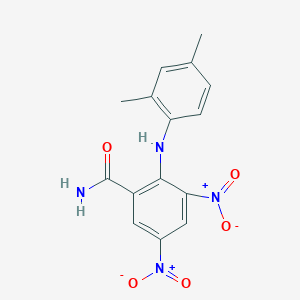 molecular formula C15H14N4O5 B377357 2-[(2,4-Dimethylphenyl)amino]-3,5-dinitrobenzamide 