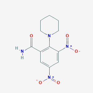 molecular formula C12H14N4O5 B377358 3,5-Dinitro-2-(piperidin-1-yl)benzamide 