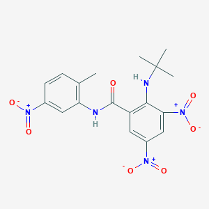 molecular formula C18H19N5O7 B377359 2-(tert-butylamino)-3,5-bisnitro-N-{5-nitro-2-methylphenyl}benzamide 