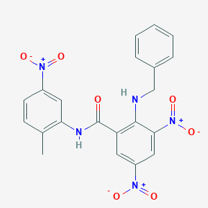 molecular formula C21H17N5O7 B377360 2-(benzylamino)-N-(2-methyl-5-nitrophenyl)-3,5-dinitrobenzamide 