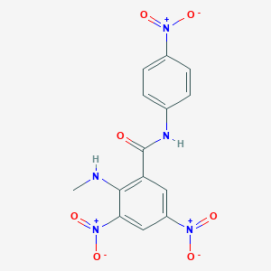 molecular formula C14H11N5O7 B377361 2-(methylamino)-3,5-dinitro-N-(4-nitrophenyl)benzamide 