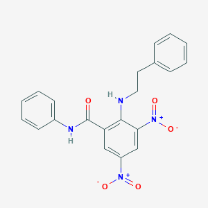 molecular formula C21H18N4O5 B377367 3,5-dinitro-N-phenyl-2-[(2-phenylethyl)amino]benzamide 