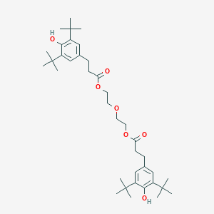 molecular formula C38H58O7 B377370 2-(2-{[3-(3,5-Ditert-butyl-4-hydroxyphenyl)propanoyl]oxy}ethoxy)ethyl 3-(3,5-ditert-butyl-4-hydroxyphenyl)propanoate 