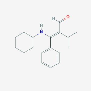 molecular formula C18H25NO B377372 3-(Cyclohexylamino)-2-isopropyl-3-phenylacrylaldehyde 