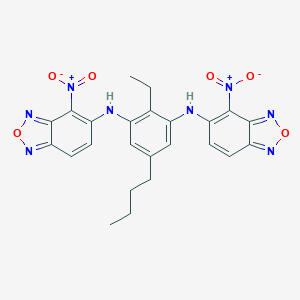 molecular formula C24H22N8O6 B377381 5-[5-Butyl-2-ethyl-3-({4-nitro-2,1,3-benzoxadiazol-5-yl}amino)anilino]-4-nitro-2,1,3-benzoxadiazole 