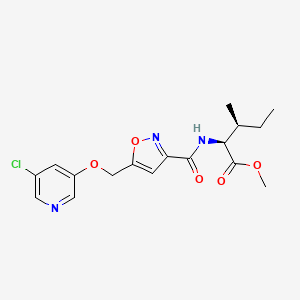 molecular formula C17H20ClN3O5 B3773880 methyl N-[(5-{[(5-chloro-3-pyridinyl)oxy]methyl}-3-isoxazolyl)carbonyl]-L-isoleucinate 