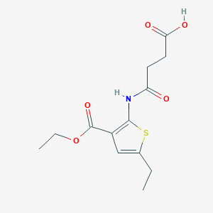 molecular formula C13H17NO5S B377390 4-{[3-(Ethoxycarbonyl)-5-ethylthiophen-2-yl]amino}-4-oxobutanoic acid CAS No. 333774-24-6