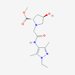 molecular formula C15H24N4O4 B3773925 methyl (2S,4R)-1-[2-[(1-ethyl-3,5-dimethylpyrazol-4-yl)amino]-2-oxoethyl]-4-hydroxypyrrolidine-2-carboxylate 