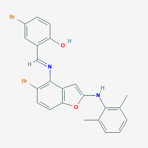 4-Bromo-2-({[5-bromo-2-(2,6-dimethylanilino)-1-benzofuran-4-yl]imino}methyl)phenol