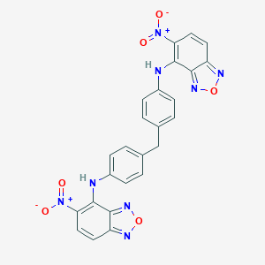 molecular formula C25H16N8O6 B377403 5-Nitro-4-{4-[4-({5-nitro-2,1,3-benzoxadiazol-4-yl}amino)benzyl]anilino}-2,1,3-benzoxadiazole 