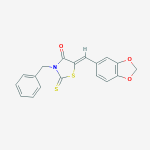 (5Z)-5-(1,3-benzodioxol-5-ylmethylidene)-3-benzyl-2-thioxo-1,3-thiazolidin-4-one