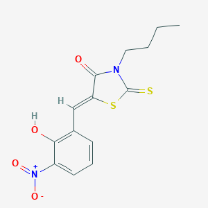 molecular formula C14H14N2O4S2 B377405 3-Butyl-5-{2-hydroxy-3-nitrobenzylidene}-2-thioxo-1,3-thiazolidin-4-one 