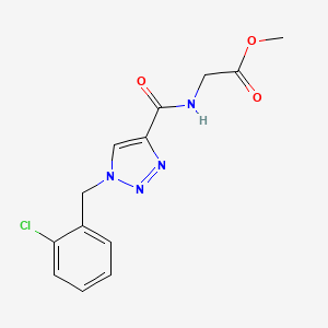 molecular formula C13H13ClN4O3 B3774116 methyl N-{[1-(2-chlorobenzyl)-1H-1,2,3-triazol-4-yl]carbonyl}glycinate 