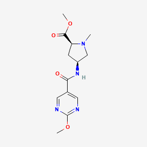 molecular formula C13H18N4O4 B3774206 methyl (2S,4S)-4-{[(2-methoxypyrimidin-5-yl)carbonyl]amino}-1-methylpyrrolidine-2-carboxylate 