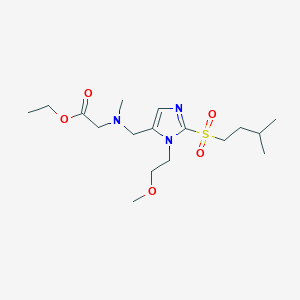 molecular formula C17H31N3O5S B3774208 Ethyl 2-[[3-(2-methoxyethyl)-2-(3-methylbutylsulfonyl)imidazol-4-yl]methyl-methylamino]acetate 