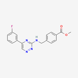 molecular formula C18H15FN4O2 B3774279 methyl 4-({[5-(3-fluorophenyl)-1,2,4-triazin-3-yl]amino}methyl)benzoate 