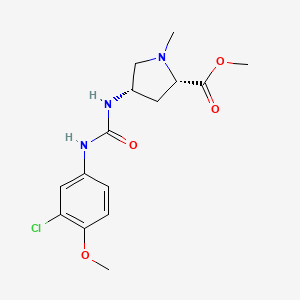 molecular formula C15H20ClN3O4 B3774378 methyl (2S,4S)-4-({[(3-chloro-4-methoxyphenyl)amino]carbonyl}amino)-1-methylpyrrolidine-2-carboxylate 