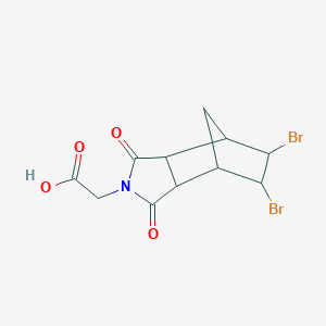 molecular formula C11H11Br2NO4 B377438 (5,6-ジブロモ-1,3-ジオキソオクタヒドロ-2H-4,7-メタノイソインドール-2-イル)酢酸 CAS No. 380428-86-4