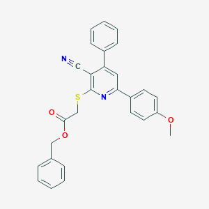 B377450 Benzyl {[3-cyano-6-(4-methoxyphenyl)-4-phenyl-2-pyridinyl]sulfanyl}acetate CAS No. 313531-23-6