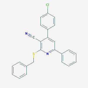 molecular formula C25H17ClN2S B377452 2-(Benzylsulfanyl)-4-(4-chlorophenyl)-6-phenylnicotinonitrile CAS No. 328117-93-7