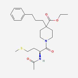 molecular formula C24H36N2O4S B3774534 ethyl 1-(N-acetyl-L-methionyl)-4-(3-phenylpropyl)-4-piperidinecarboxylate 