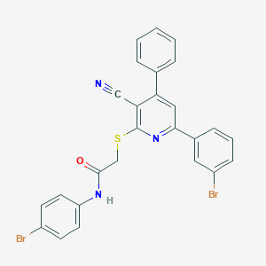 molecular formula C26H17Br2N3OS B377454 N-(4-bromophenyl)-2-{[6-(3-bromophenyl)-3-cyano-4-phenyl-2-pyridinyl]sulfanyl}acetamide 