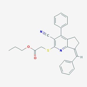 B377455 propyl [(7-benzylidene-3-cyano-4-phenyl-6,7-dihydro-5H-cyclopenta[b]pyridin-2-yl)sulfanyl]acetate CAS No. 369609-72-3
