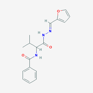 N-[1-[(2E)-2-(furan-2-ylmethylidene)hydrazinyl]-3-methyl-1-oxobutan-2-yl]benzamide