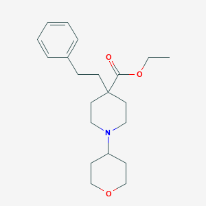 molecular formula C21H31NO3 B3774611 ethyl 4-(2-phenylethyl)-1-(tetrahydro-2H-pyran-4-yl)-4-piperidinecarboxylate 